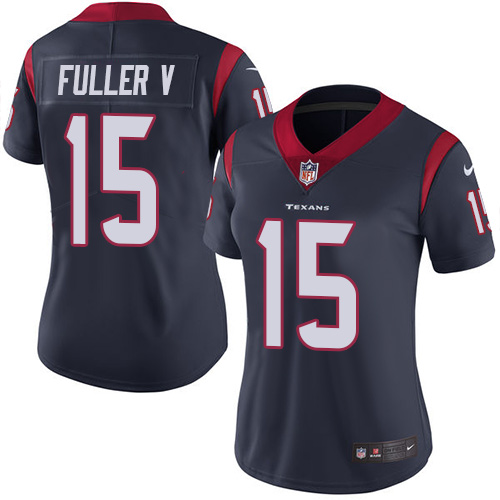 Women Houston Texans 15 Fuller V blue Nike Vapor Untouchable Limited NFL Jersey